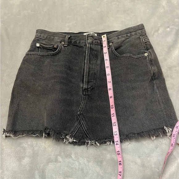 Agolde Quinn High Rise Denim Mini Skirt/Black-Gray 27361 - Picture 5 of 11